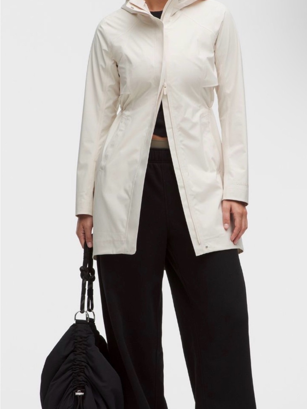 Light Ivory Women's Waterproof Hooded Raincoat
